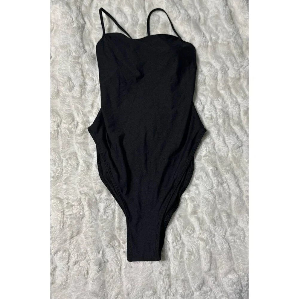 Skims Recycled Swim Cami One Piece Onyx